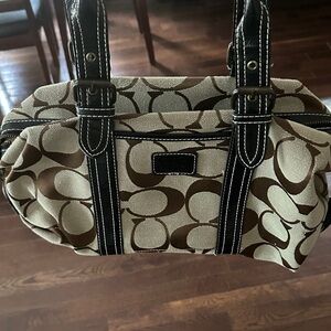 Elegant Brown Patterned Shoulder Bag